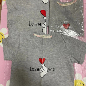 반팔 가족 커플티 4인용 (XL, M, 110, 100)