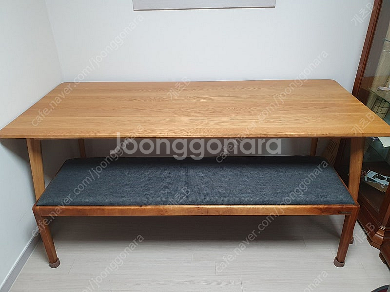 카레클린트 6인용 원목 식탁+의자+벤치 세트--1