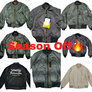 리얼맥코이, 토이즈맥코이 MA-1 시즌 오프(오어슬로우, 풀카운트, 드레익스, 캐피탈, 비즈빔, 리얼맥코이, 프리휠러스, 레졸루트, 폴로, 알든, 버즈릭슨, 더블알엘)