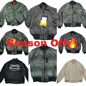 리얼맥코이, 토이즈맥코이 MA-1 시즌 오프(오어슬로우, 풀카운트, 드레익스, 캐피탈, 비즈빔, 리얼맥코이, 프리휠러스, 레졸루트, 폴로, 알든, 버즈릭슨, 더블알엘)