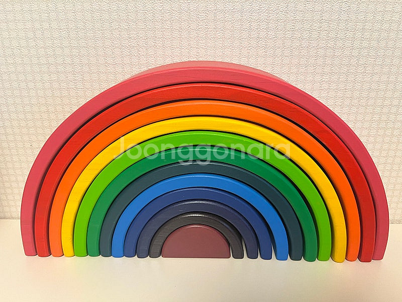 발도르프 가베가족 원목 교구 레인보우 + 하프써클 + ...--3