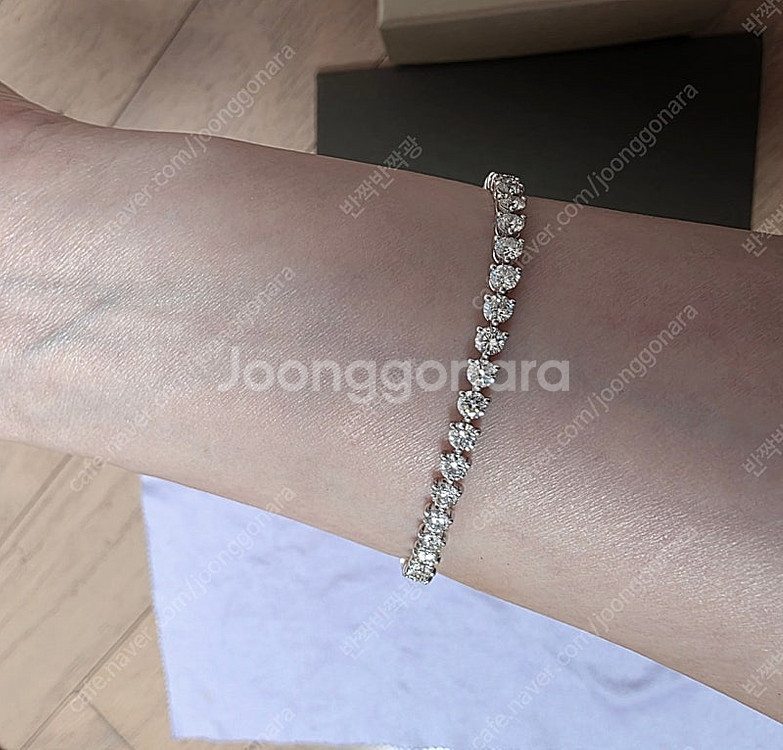 미꼬 할리 1부 다이아 테니스 팔찌 18k 화이트골드--3