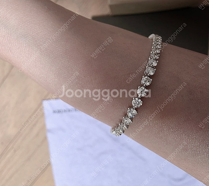 미꼬 할리 1부 다이아 테니스 팔찌 18k 화이트골드--4