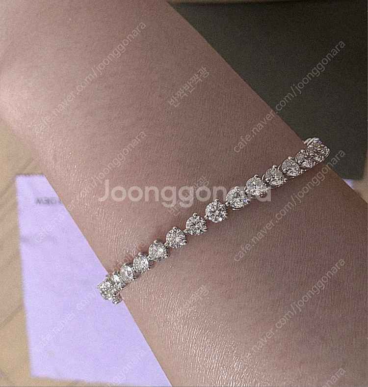 미꼬 할리 1부 다이아 테니스 팔찌 18k 화이트골드--5