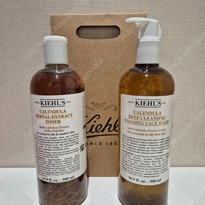 새상품 / 키엘 칼렌듈라 꽃잎 허벌 엑스트렉 토너 & 딥 클렌징 클렌저 500ml 대용량