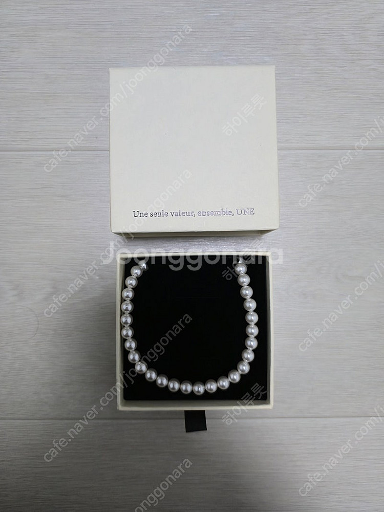 une윤 스와로브스키 진주 목걸이 6mm 925실버--0