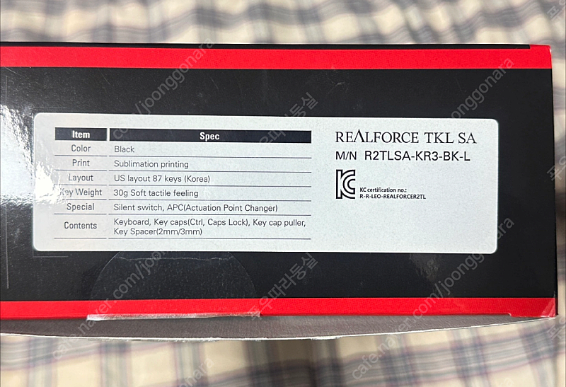 리얼포스 r2 저소음적축 30g 블루 그레이 판매 이미지