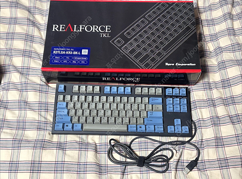 리얼포스 r2 저소음적축 30g 블루 그레이 판매 이미지