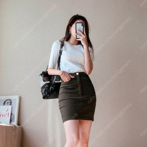 <새옷> 마이바니 카키 스커트 허얇엉큰 콜라병치마