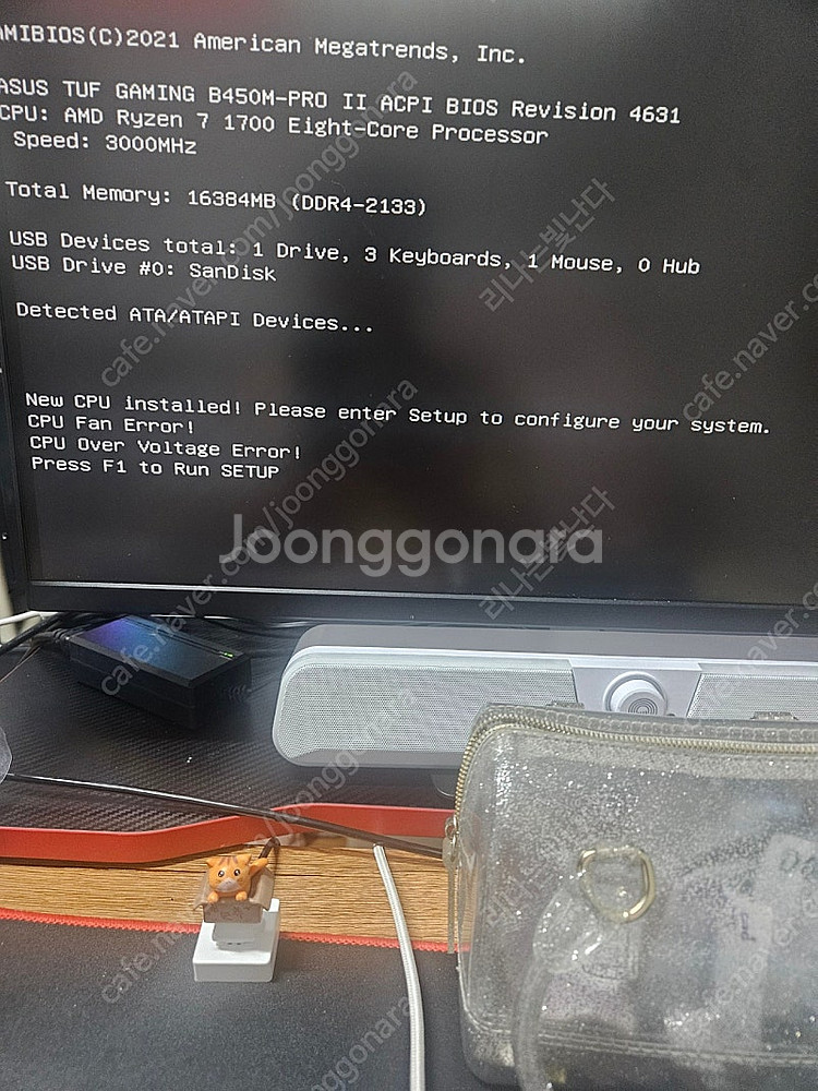 TUF B450M 메인보드 고장 팝니다--1
