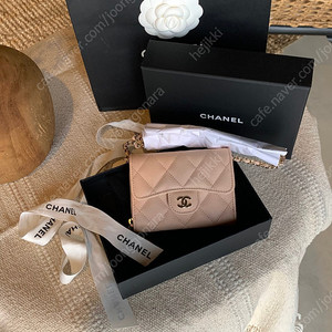 샤넬 미니 체인 지갑 핑크