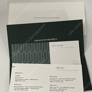 조선호텔 & 리조트 숙박권 (다크그린) (조선팰리스 그랜드조선 웨스틴조선 등 선택가능)