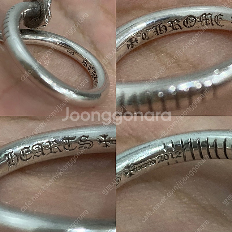[US 7] 크롬하츠 크로스볼 네일 링 못 반지--7