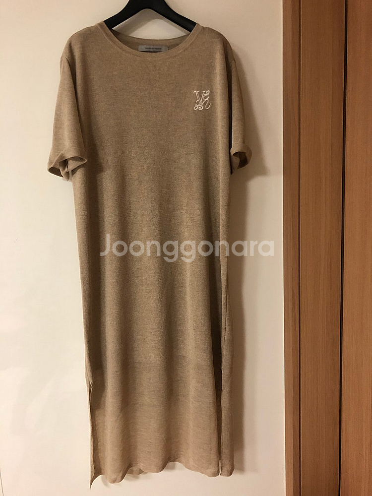 보브 20년 반팔 니트 시스루 자수 펄 메탈 원피스 결...--0