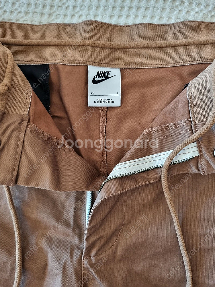 NIKE 나이키 스포츠 웨어 테이퍼드 핏 브라운 면바지...--5