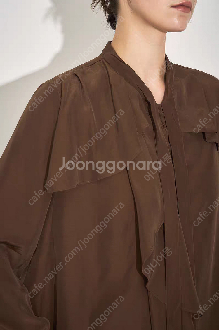 마인 25 가을 셔링 리본 블라우스--3