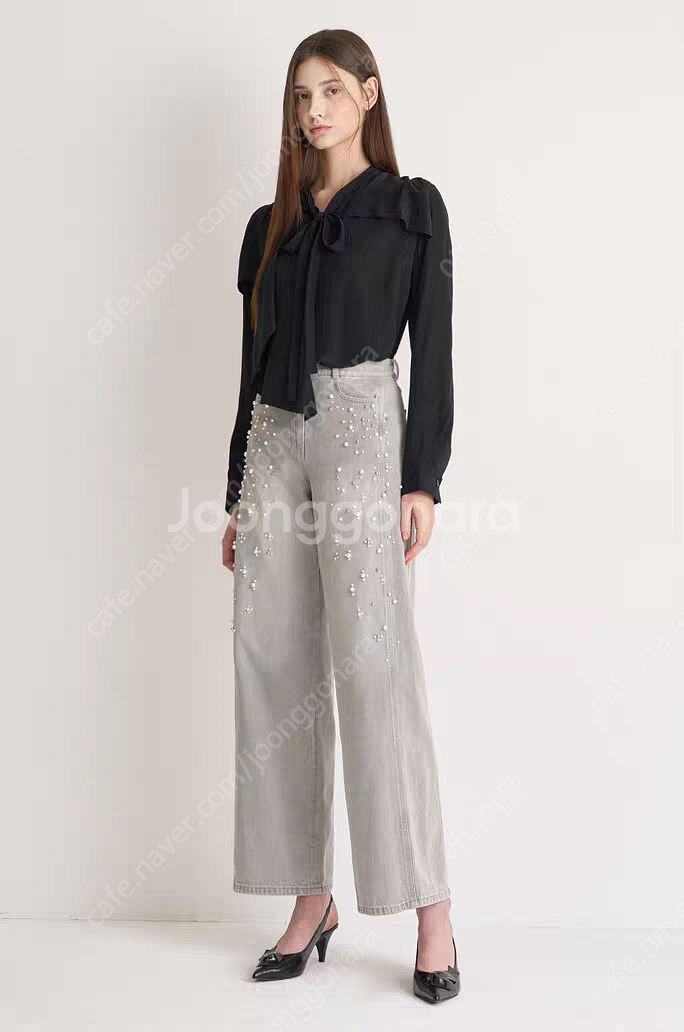 마인 25 가을 셔링 리본 블라우스--6