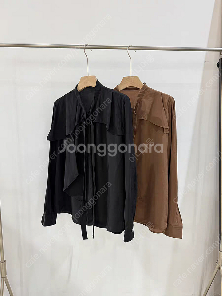 마인 25 가을 셔링 리본 블라우스--7