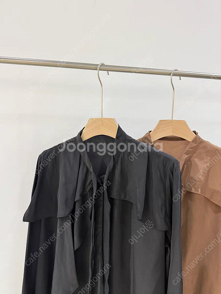 마인 25 가을 셔링 리본 블라우스--8