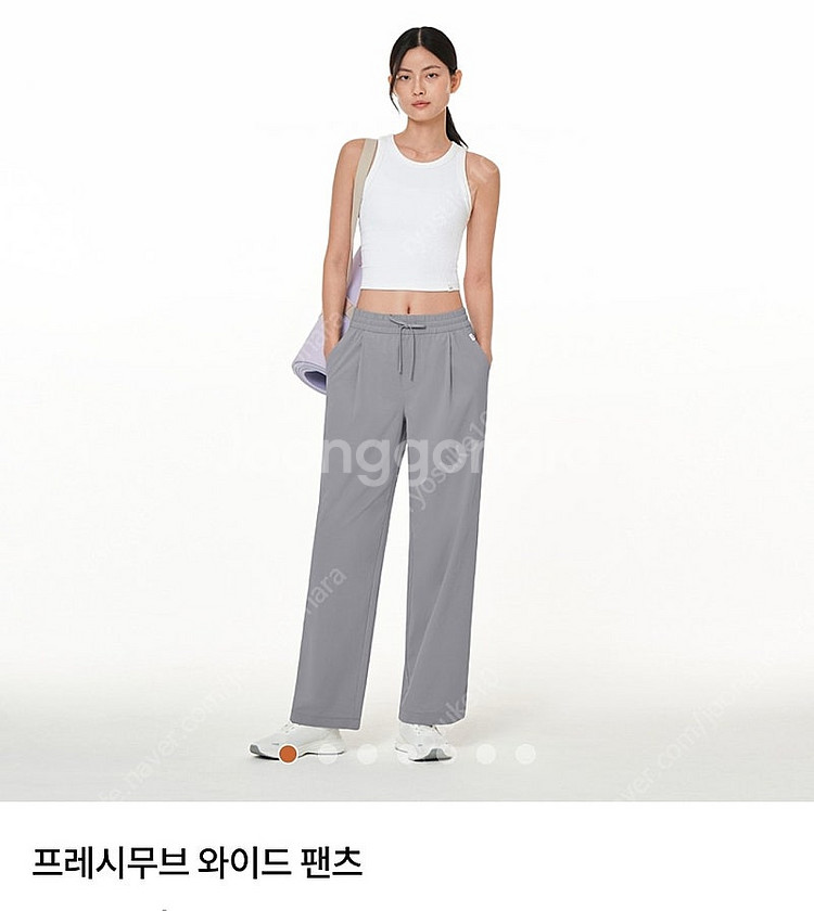 안다르 프레시무브 와이드팬츠 숏 L사이즈 블랙--1