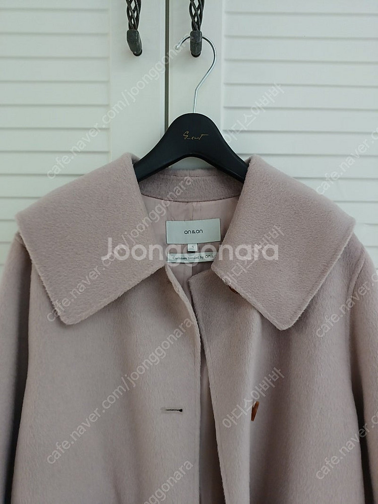 기은세 와이드 카라 캐시미어 핸드메이드 코트 핑크--5