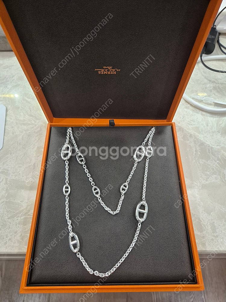 에르메스 샹달 목걸이 120cm--0