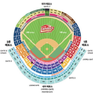 8월16일토요일 SSG vs LG / 불꽃놀이 / 로케트배터리 외야파티덱 6인석