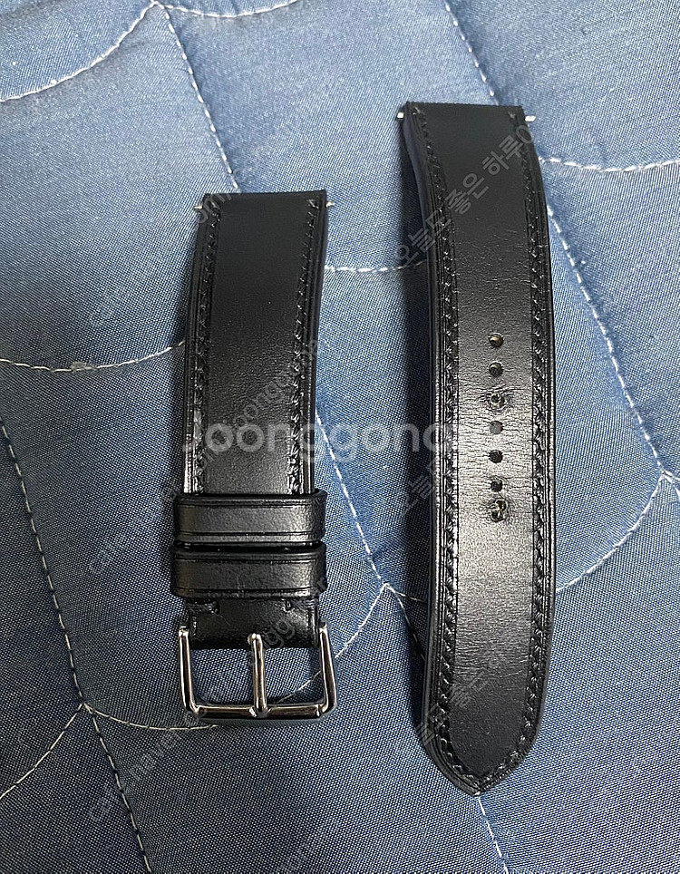 임가스트랩 부테로 올스티치 가죽 시계줄 블랙 20mm--1