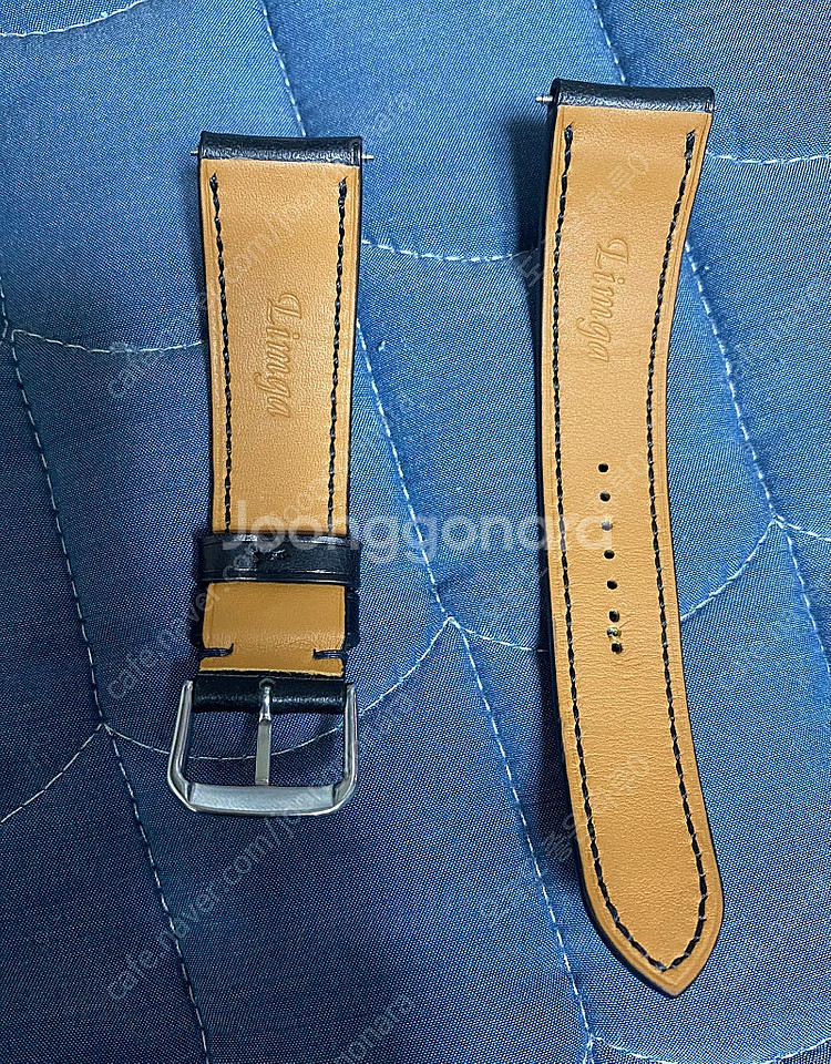 임가스트랩 부테로 올스티치 가죽 시계줄 블랙 20mm--2
