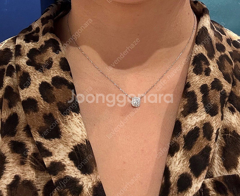 랩다이아 18k 화이트골드 목걸이 새상품--0