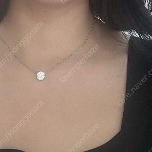 랩다이아 최상급 2캐럿 18k 화이트 골드 목걸이 새상품