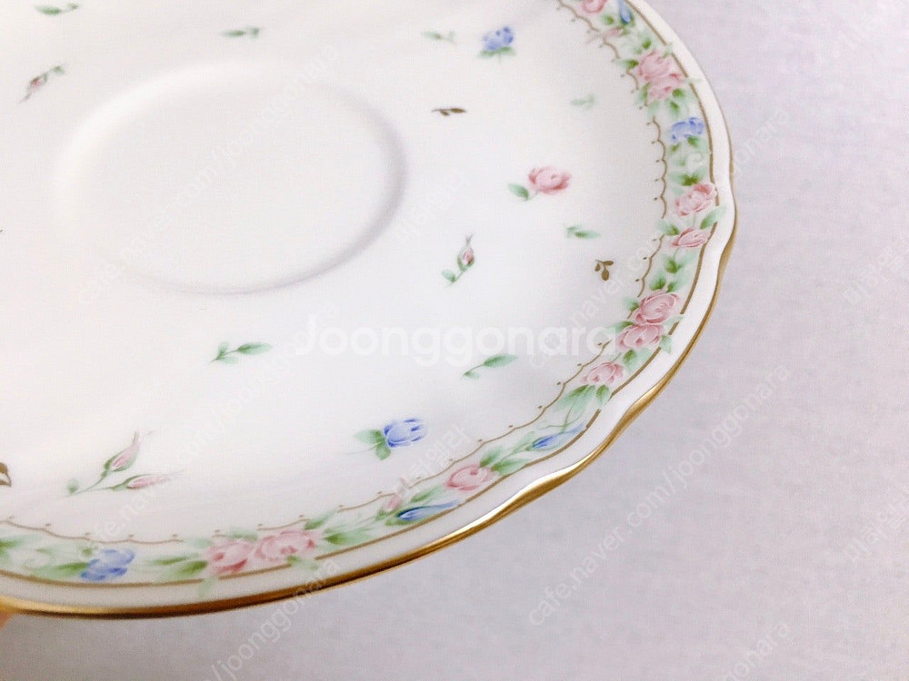 [1조 가격]빈티지 나루미(NARUMI) 플라워 패턴 찻잔 겸 커피잔--4