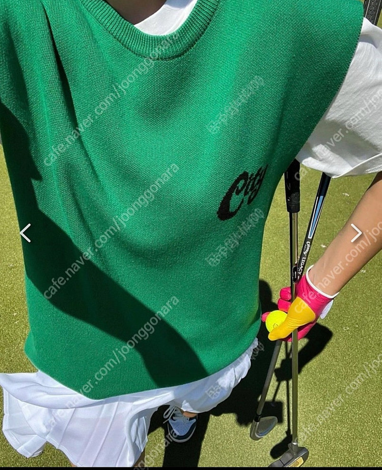 [새상품] 노앙 뉴키즈 러브 시티 니트 베스트 그린 Nohant love city knit vest green 이미지