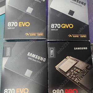 삼성 SSD 여러개 판매합니다. 870EVO 500G, 980PRO 1TB, 870QVO 2TB, 960EVO 500G