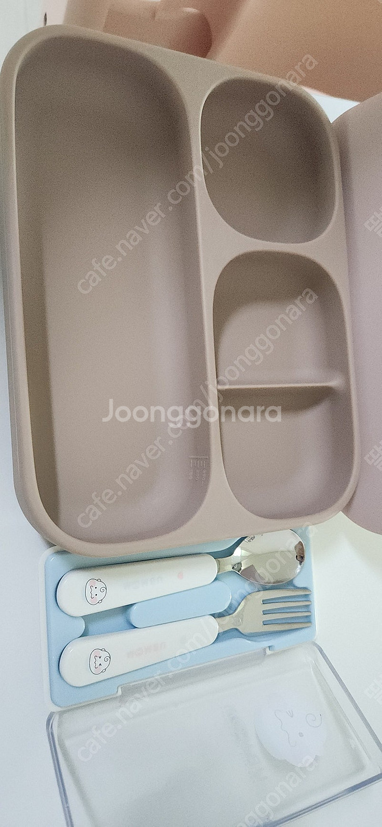 모윰 유아 식판 & 유비맘 수저세트--0