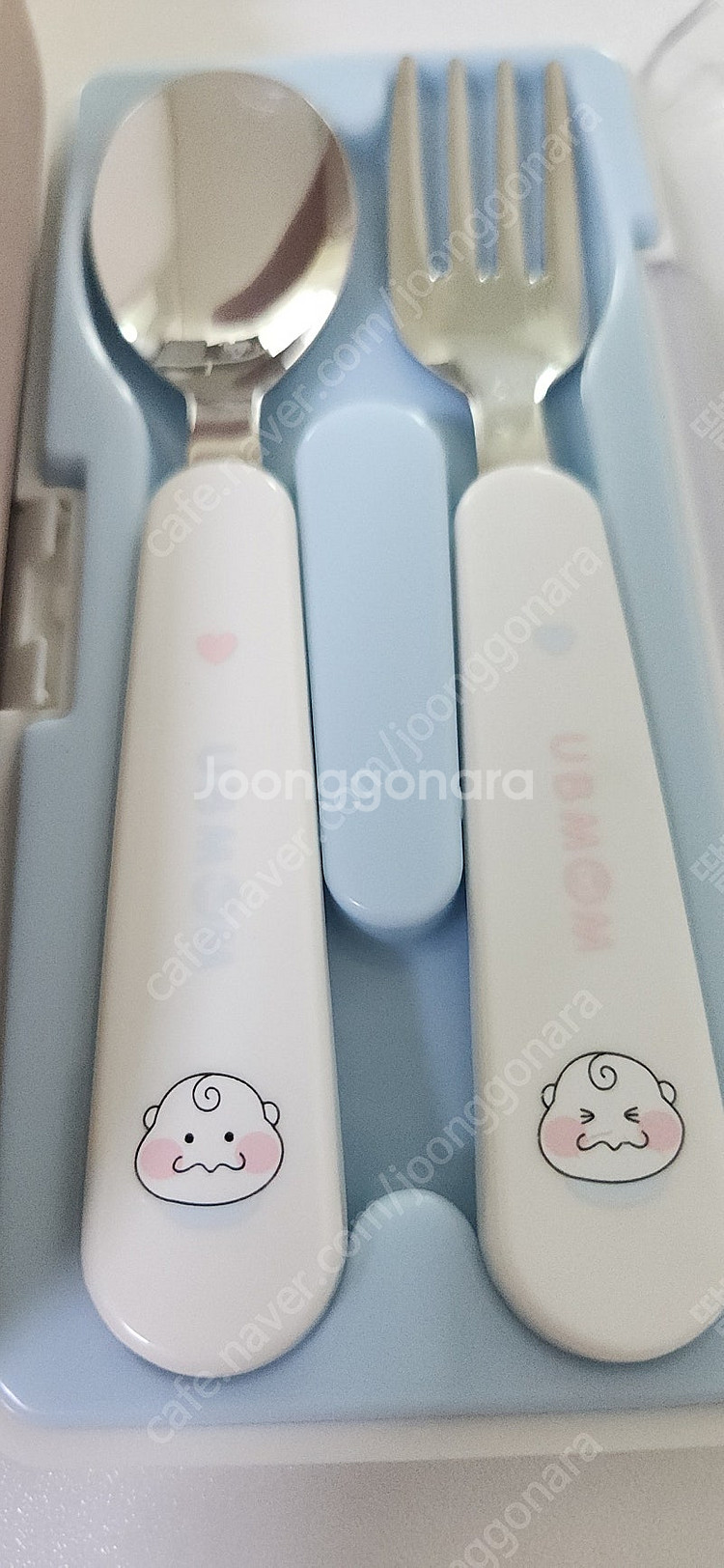 모윰 유아 식판 & 유비맘 수저세트--3