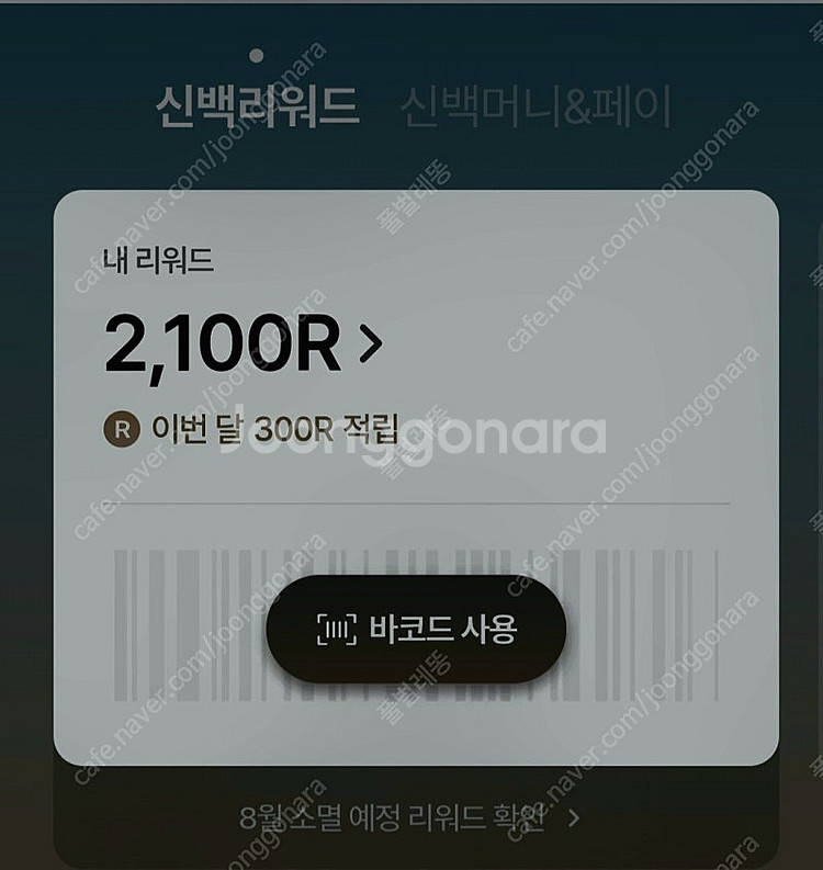 신백리워드 2100R > 800원 금일부터소멸 기간확인--1
