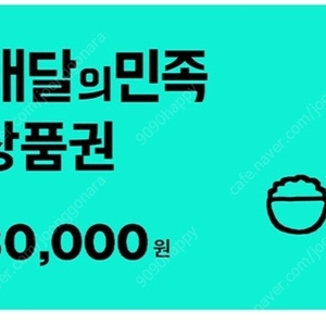 배달의민족 3만원권