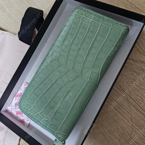 소윰 리얼악어 장지갑 민트색상
