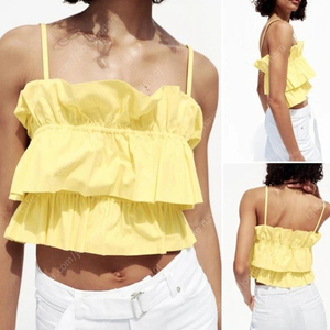 ZARA 자라 크롭 포플린 탑나시 블라우스
