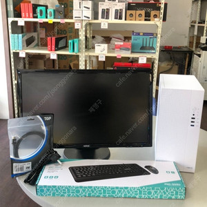 사무용 리퍼 PC+24인치 중고 모니터+키마셋 판매