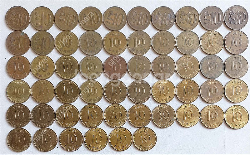 구10원 동전 1971년 부터 2006년 까지 28종 ...--0