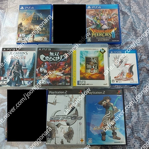 소장하던 PS4/PS3/PS2/VITA 게임 소프트 여러 개 팝니다. 어쌔신크리드 PES 드퀘 무쌍오로치 그란디아 건퍼레이드 등