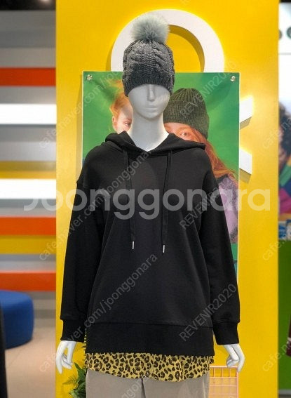 베네통 BENETTON 밑단 레이어드 후드 티셔츠 사이...--0