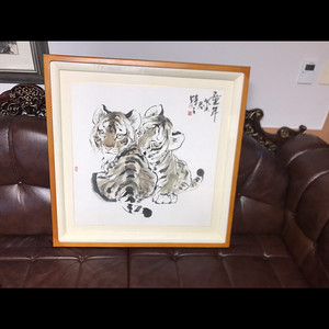 골동품 정말좋은 그림 저렴히 2마리 호랑이 동양화 수원