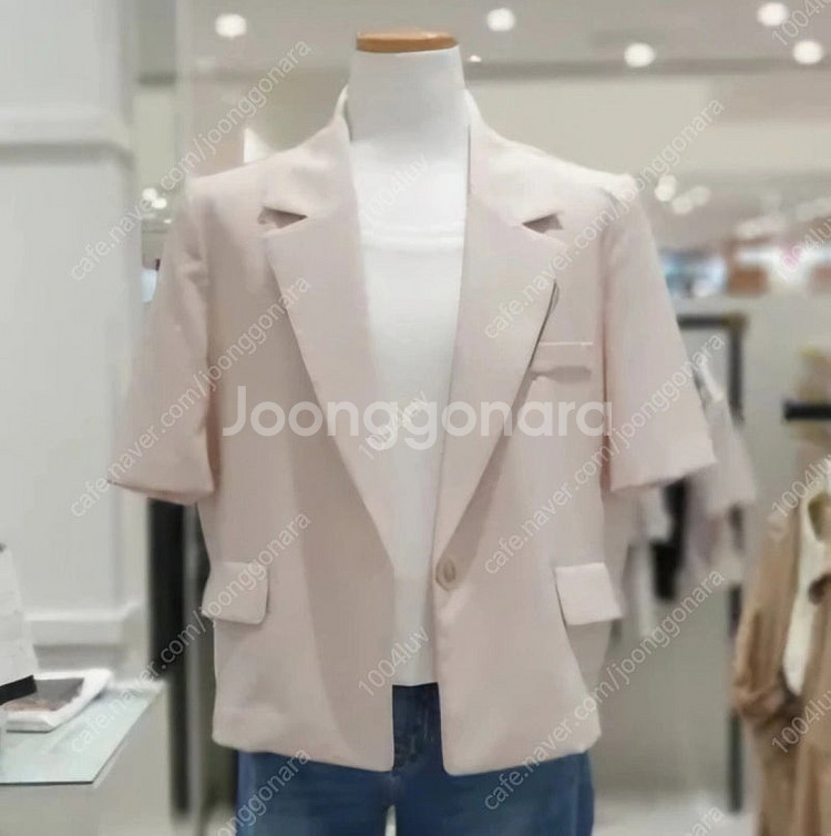 새상품 온앤온 반팔자켓 라이트베이지 55--0