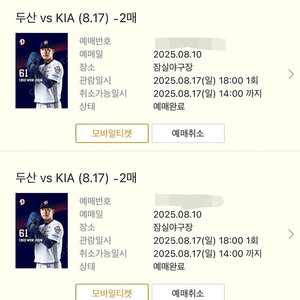 8/17 일 잠실 기아타이거즈 3루 연석