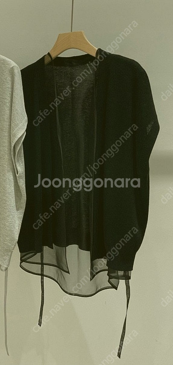 쿠치 블랙 실크 린넨 레이어드 가디건 M--3