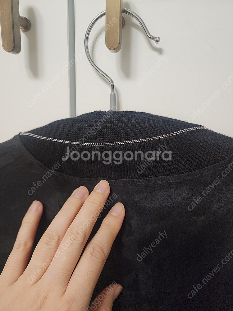 쿠치 블랙 실크 린넨 레이어드 가디건 M--5