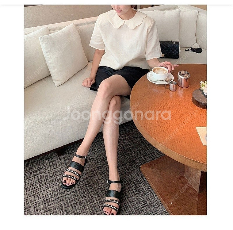 미미씨엘 제작 완판품절 체인 샌들 [핑크 245사이즈]...--8
